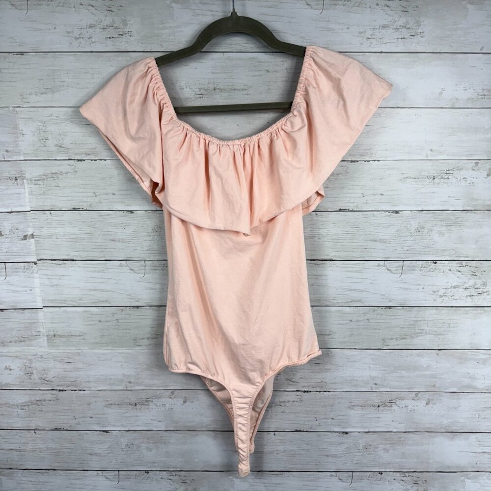 Intimately FP Light Pink Ruffle Off-Shoulder Bodysuit - Picture 2 of 4